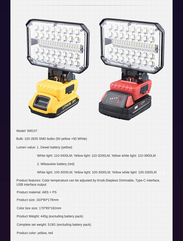 Dual Knob Adjustable Work Light
